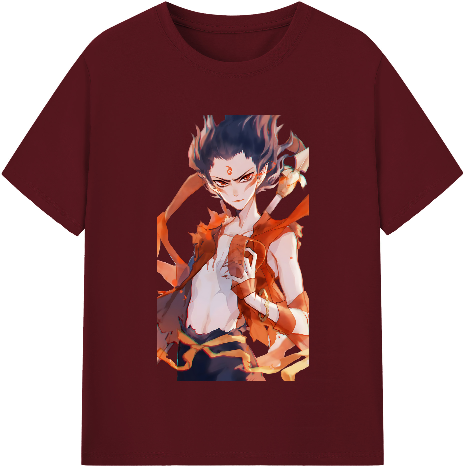 （画像用） Ne Zha 2 ナタ 魔童の大暴れ 綿100％半袖Tシャツ（フロントプリント）